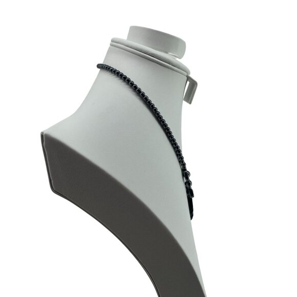 Handcrafted Hematite Beaded Necklace With Barrel Clasp 18" - Picture 2 of 5